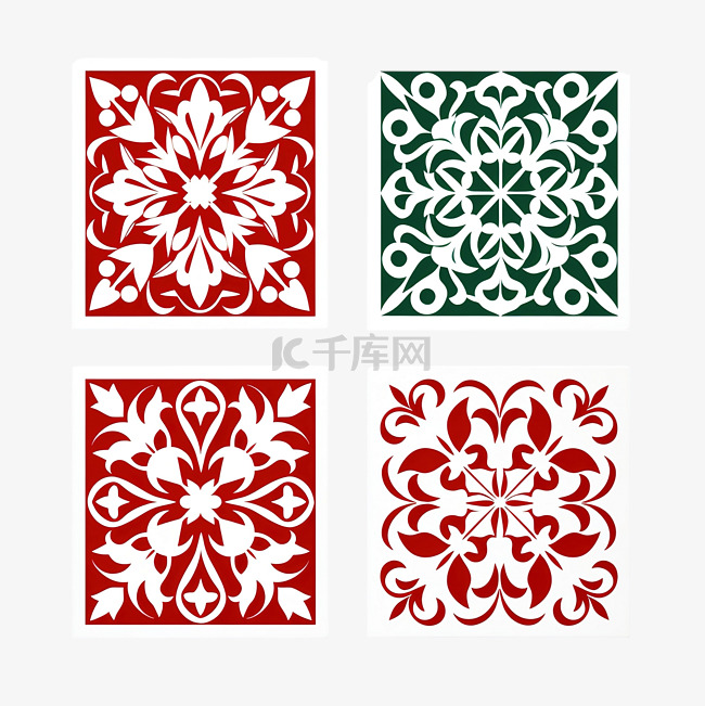 圣诞节 阿拉伯式花纹 瓷砖 s