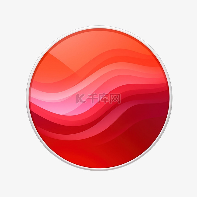 红色渐变波浪圈波浪圈按钮