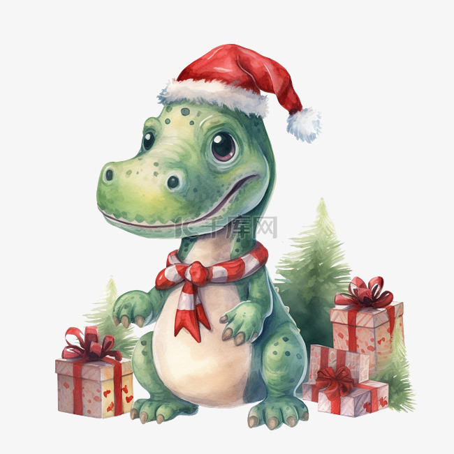 圣诞恐龙水彩套装