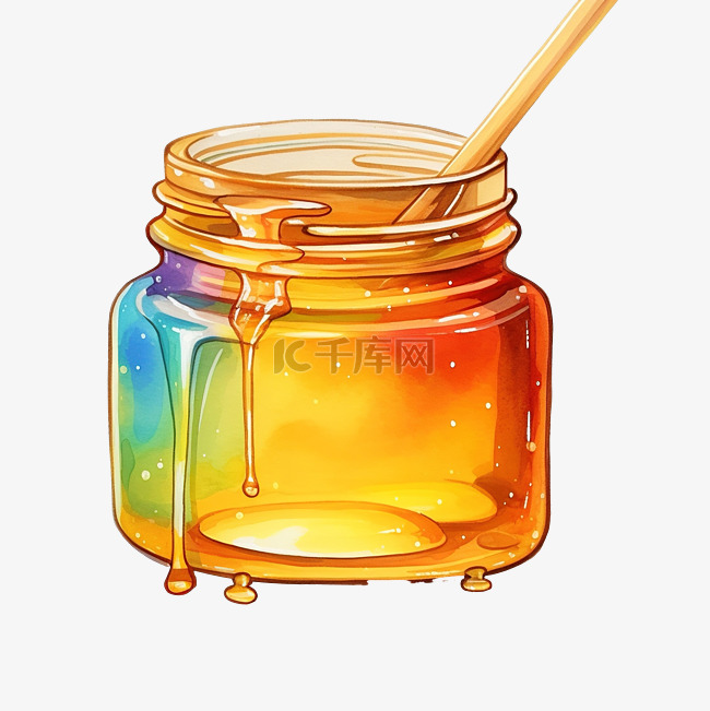 可爱的蜂蜜彩虹固定贴纸油画