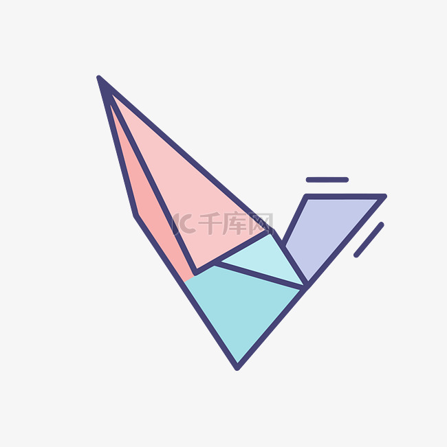 折纸鸟图标 向量