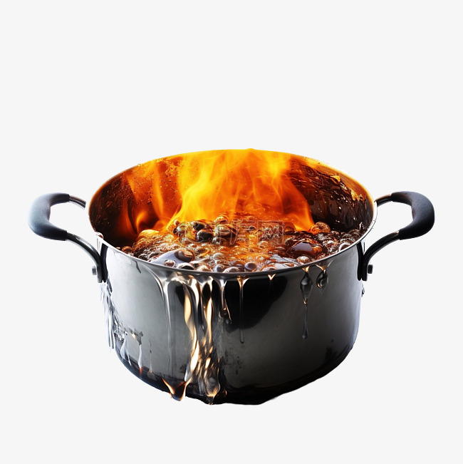 锅在火上煮沸