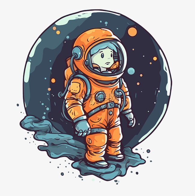 宇航员剪贴画 卡通宇航员在太空