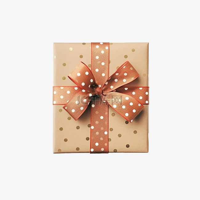 圣诞快乐卡，礼品盒用牛皮纸包裹