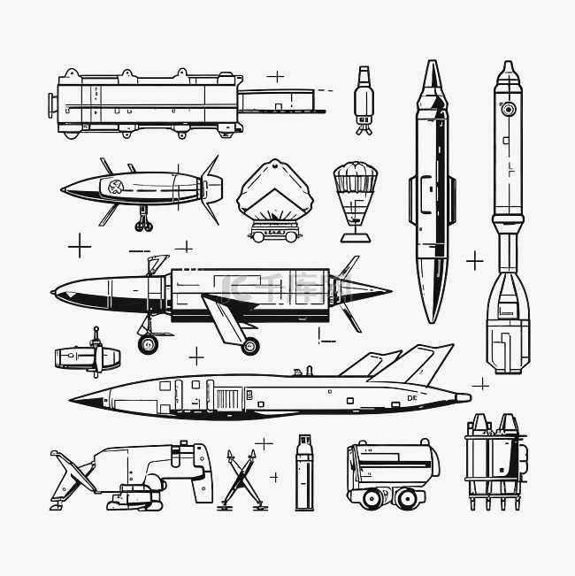 轮廓式无人机火箭和军用导弹陆军