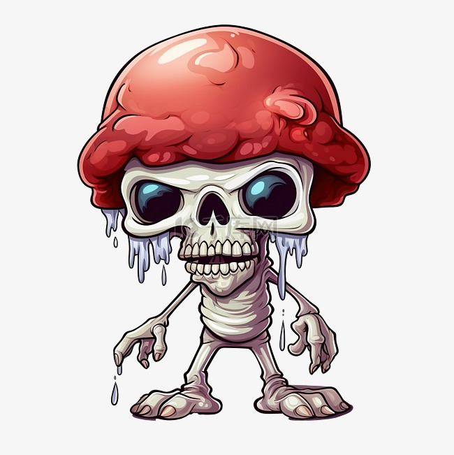 可爱的僵尸蘑菇卡通人物