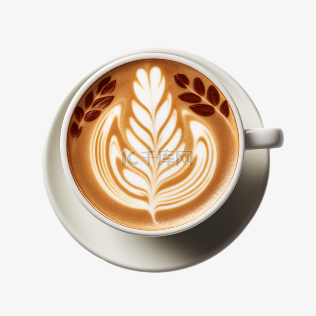 装饰拉花咖啡元素立体免抠图案