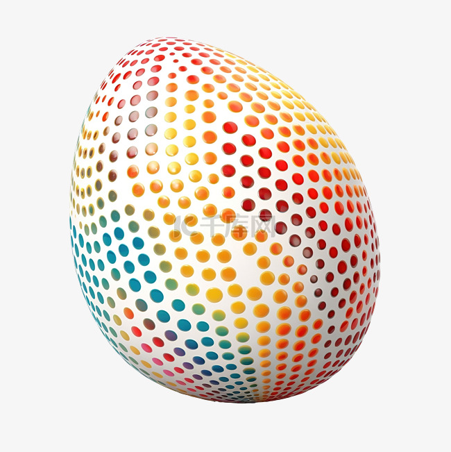 3d 插图点缀彩色蛋