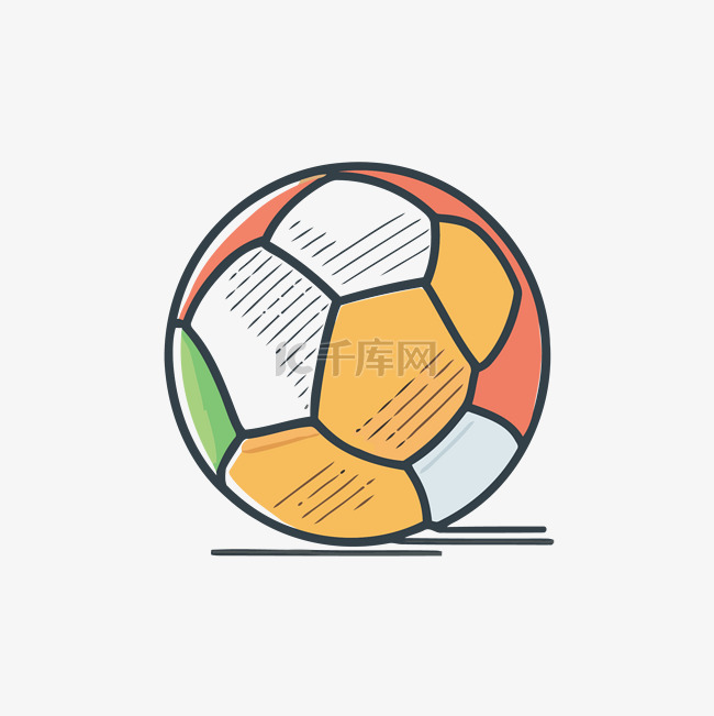 浅色背景上线性风格的足球图标 