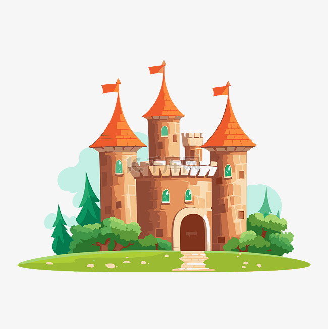 免费城堡剪贴画卡通奇幻城堡在森