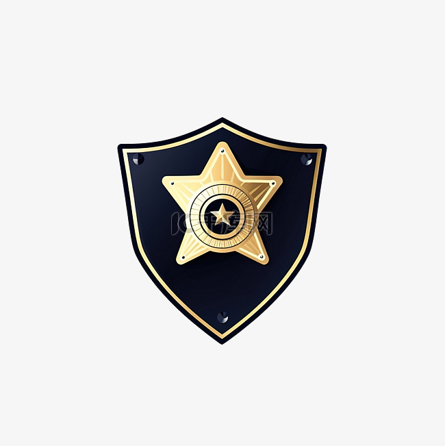 简约风格的警察徽章插图