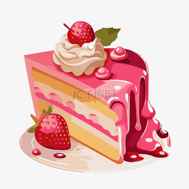 粉红蛋糕 向量