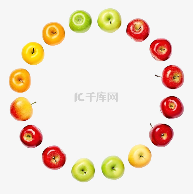 苹果水果圆边框图案框架