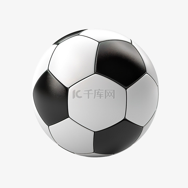 3D 渲染顺序黑白足球旋转透视图