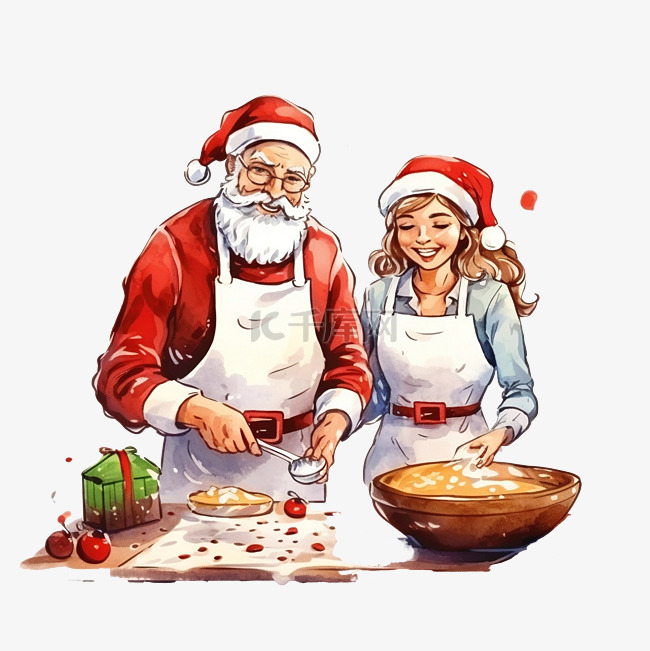 圣诞烹饪寒假和人们概念现代圣诞