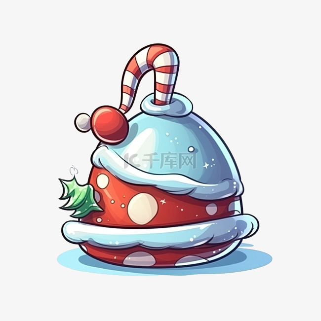 圣诞帽子装饰品卡通插图