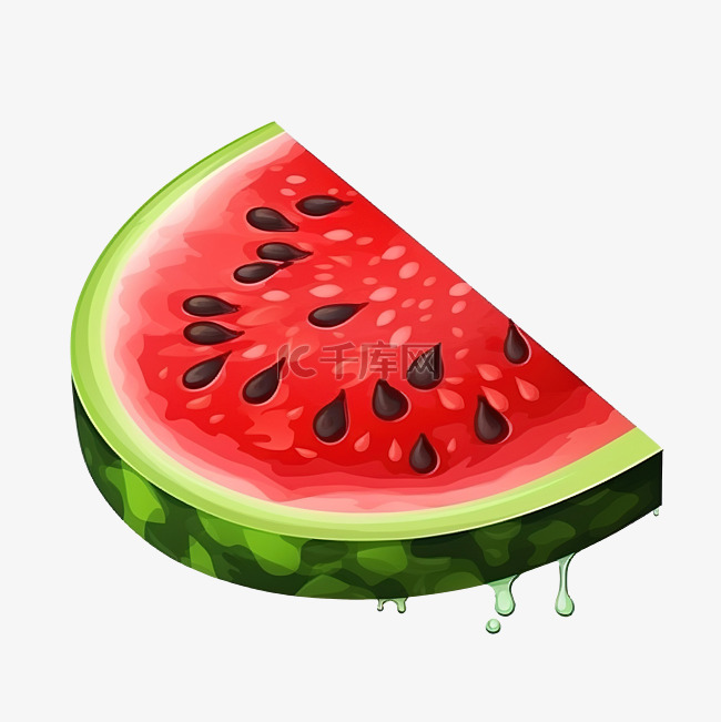 绿红黑西瓜片插图