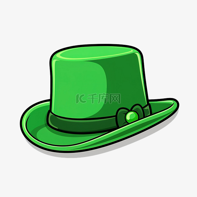 圣帕特里克节象征的绿帽子贴纸
