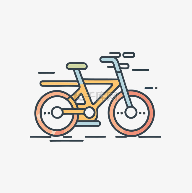 自行车线矢量平面图标插画