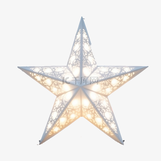 街上圣诞树上的大明星为圣诞节假