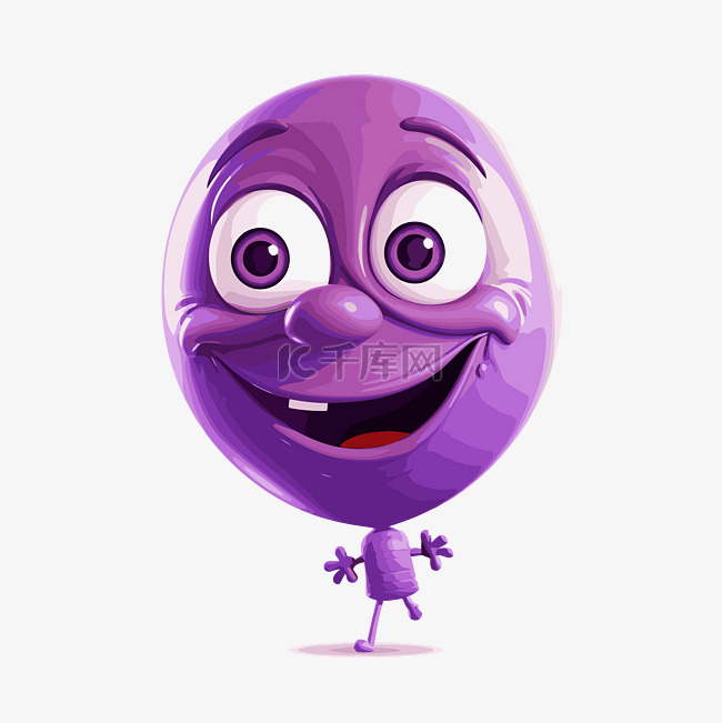紫色气球剪贴画 一个可爱的紫色