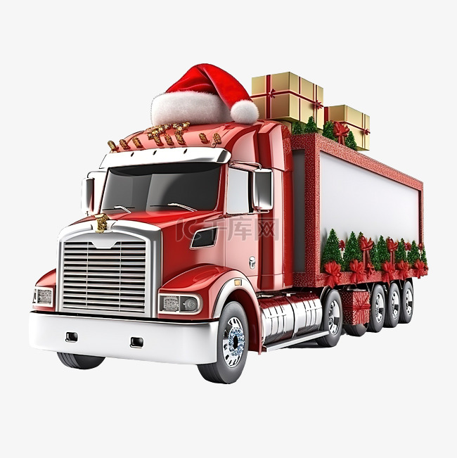 圣诞节庆祝活动与圣诞卡车和圣诞
