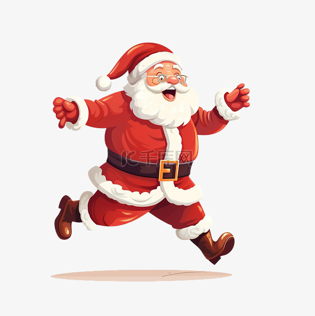 快乐的圣诞老人跳起来