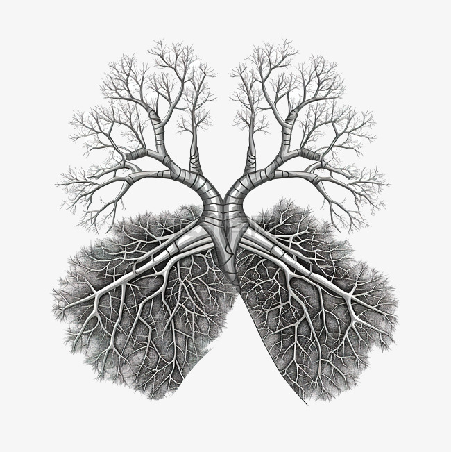 肺人体器官线描