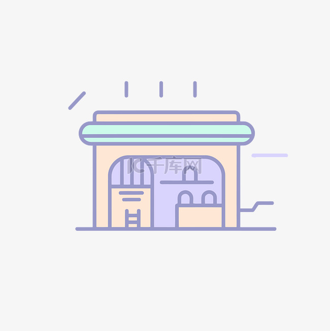 小商店和面包店图标 向量素材图片免费下载-千库网