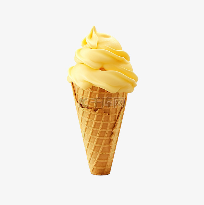 黄色软冰淇淋