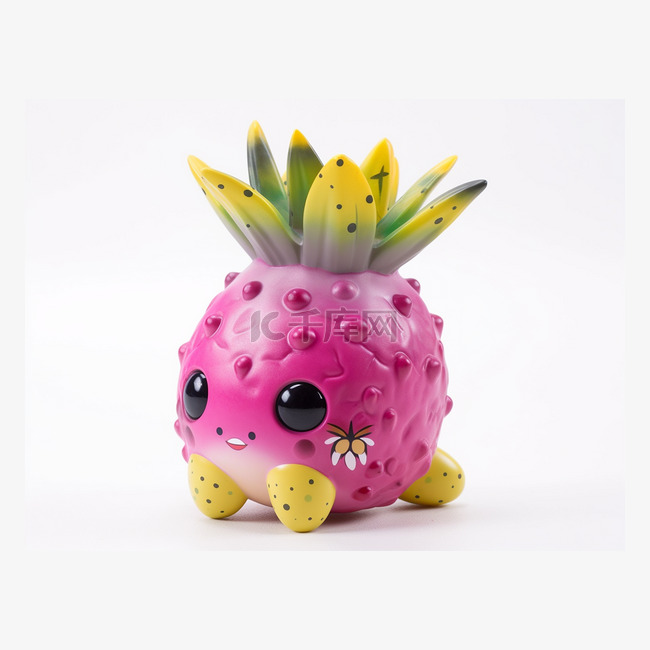 展示了带眼睛的玩具菠萝