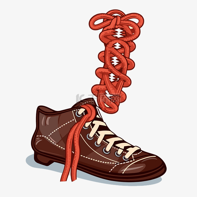 足球鞋带剪贴画鞋作为绳子与结卡