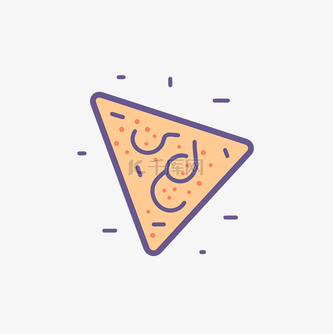 彩色图形设计中的一片披萨图标 