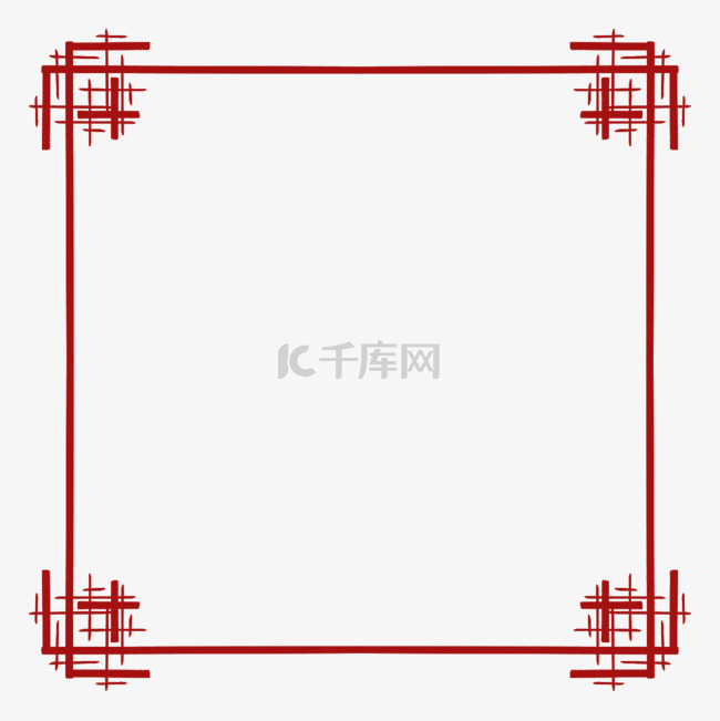 相框红色简约花纹装饰古典古代欧