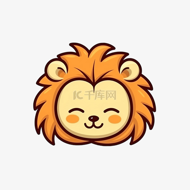 狮子睡脸卡通可爱