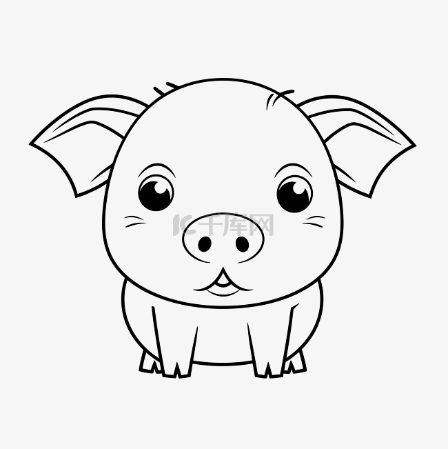 可爱的动物猪宝宝页面免费卡通猪