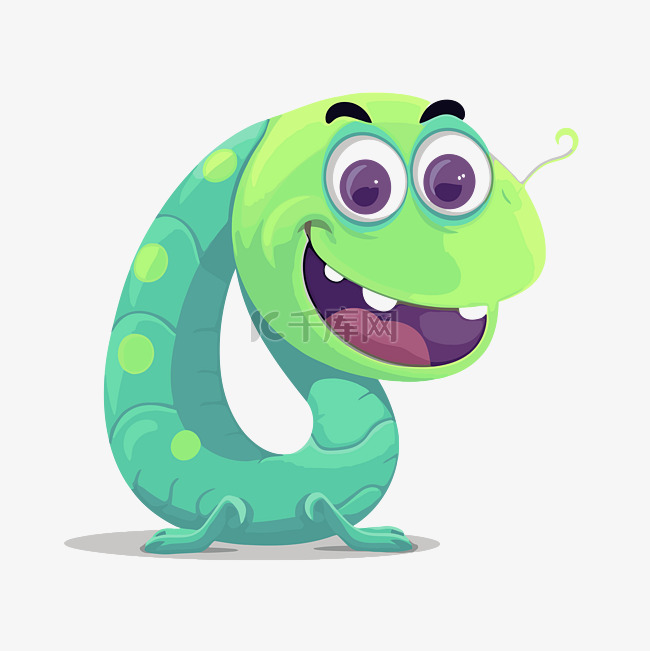 可爱的蠕虫剪贴画卡通蠕虫数字 