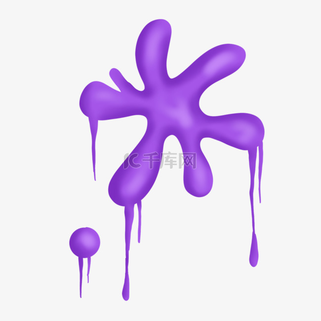 紫色颜料涂鸦作画