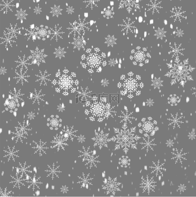 圣诞冬天飘雪落雪浪漫的边框装饰