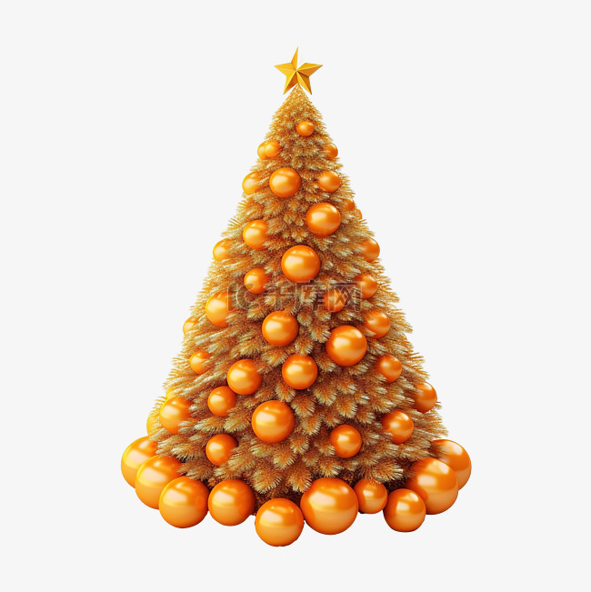 橙色的圣诞树