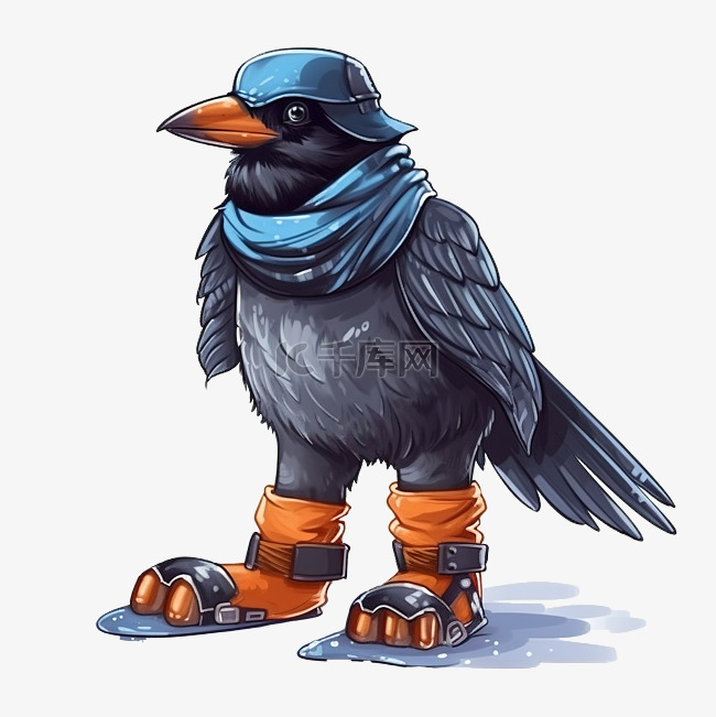 运动人性化乌鸦喜欢冬季运动