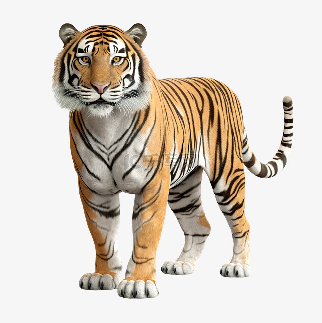 老虎 3d 模型插图
