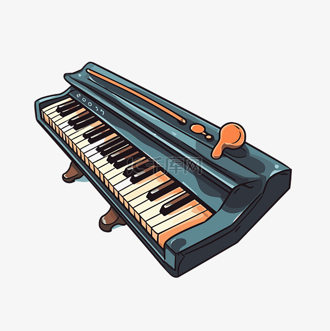 钢琴键剪贴画涂鸦钢琴的卡通形象