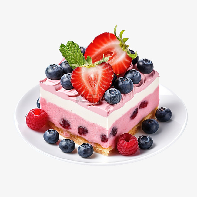 草莓甜点盒蓝莓奶油蛋糕