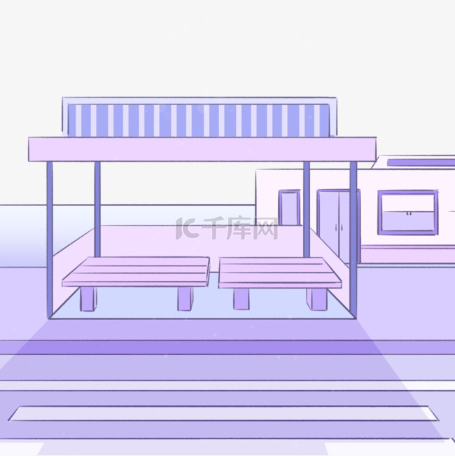紫色梦幻公交站台