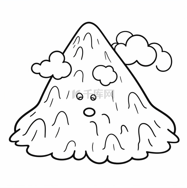 可爱的冰淇淋火山着色页可打印云