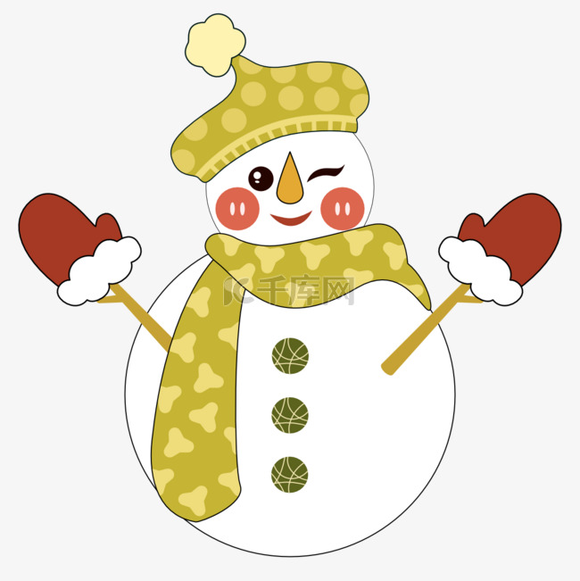 圣诞冬天卡通雪人装饰
