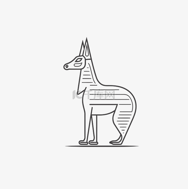 古埃及狗的插图 向量