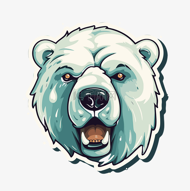 北极熊头设计 eps 矢量图剪贴画