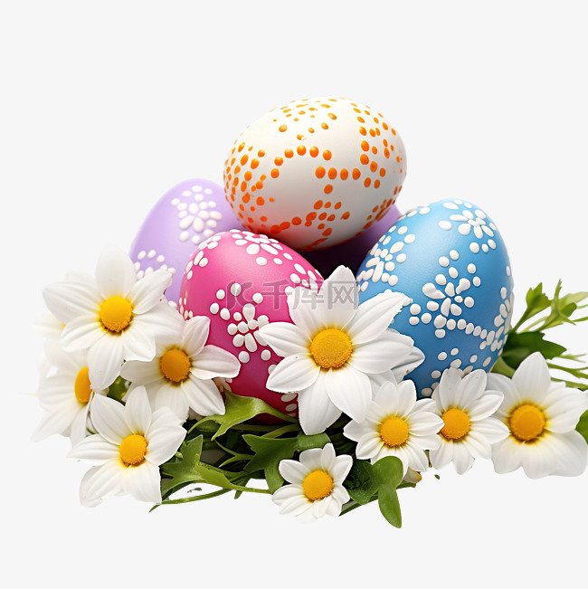 復活節彩蛋與鮮花
